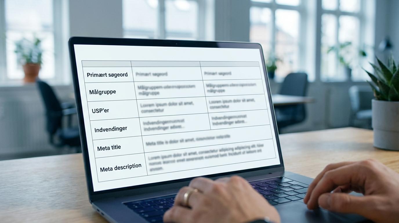 seo produktbeskrivelser skabelon