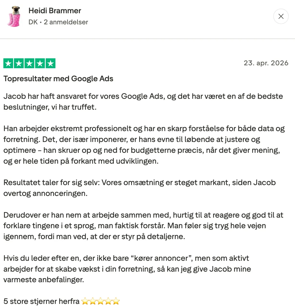Trustpilot google ads